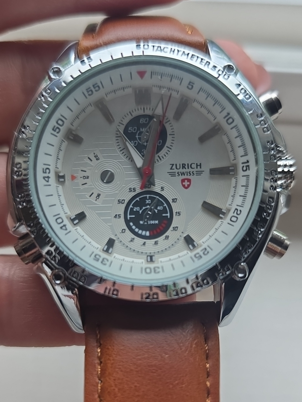 Men's Brown Leather Strap Watch